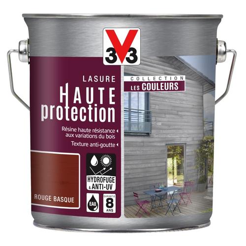 Lasure Bois V33 Haute Protection Couleur Rouge Basque Mat 2,5L