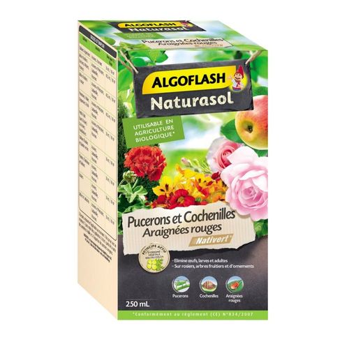 Insecticide ALGOFLASH Naturasol Pucerons Cochenilles Araignées rouges 250ml