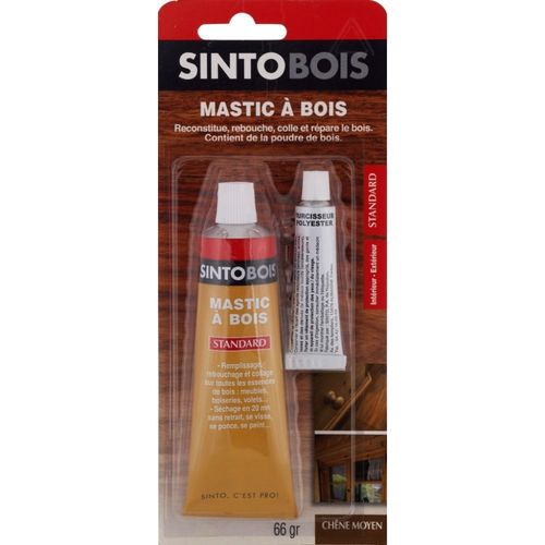 Mastic à bois standard Sinto chêne moyen 66ml