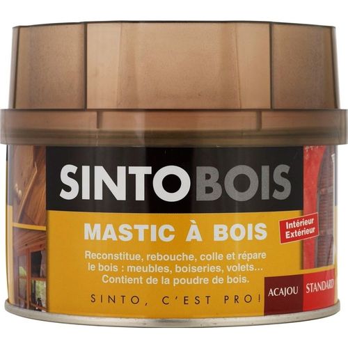 Mastic à bois standard Sinto acajou 500ml