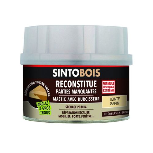 Reconstitue bois gros trous et angles mastic SINTO standard sapin 500ml