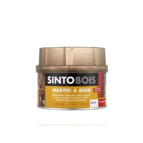 Mastic à bois standard Sinto blanc 500ml