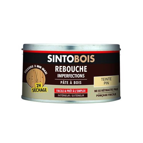 Rebouche imperfections pâte à bois solvant SINTO pin 170ml-250gr