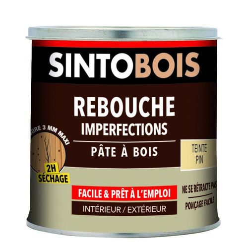 Rebouche imperfections pâte à bois SINTO solvant pin 550ml-500g
