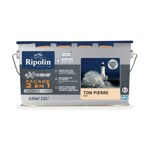 Peinture Ripolin EXTREME FACADE pierre mat 2L5