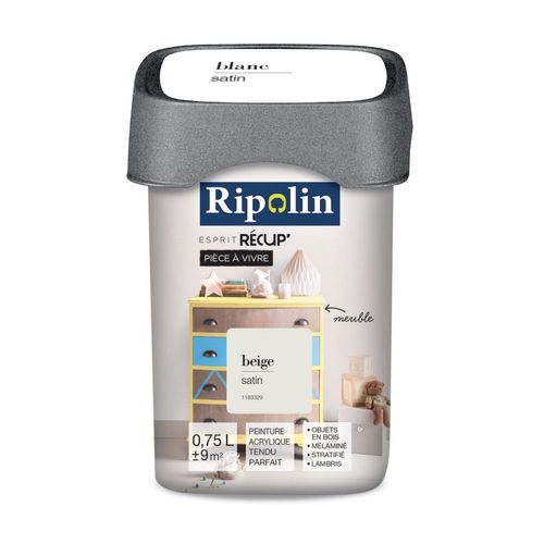 Peinture acrylique Ripolin de rénovation pièce à vivre 0.75 L beige clair