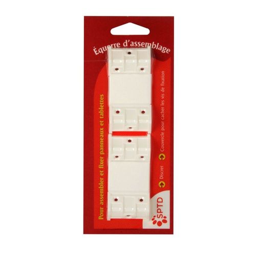 Équerre D'Assemblage Double Largeur SPTD Blanc x4