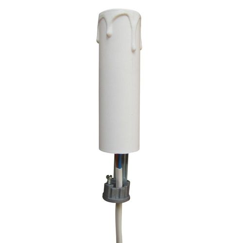 Kit Bougie et Douille TIBELEC 7,8cm Blanc
