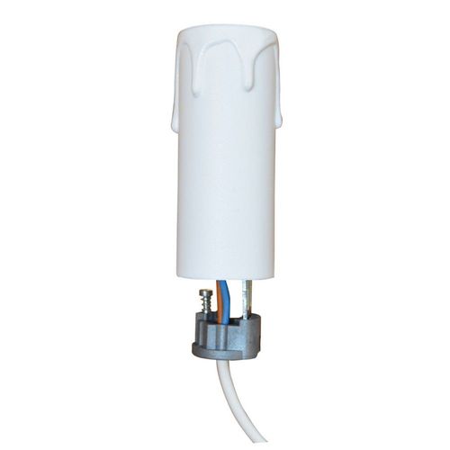 Kit Bougie et Douille TIBELEC 5,8cm Blanc