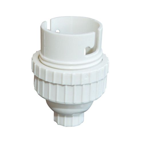 Douille TIBELEC B22 Plastique Blanche Passe-Fil 11mm