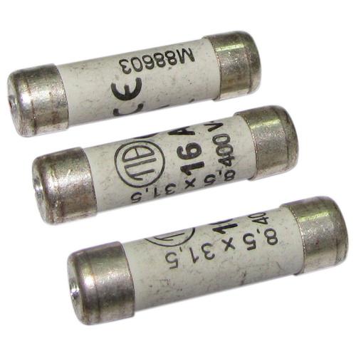 Lot de 3 Fusibles TIBELEC 8,5x31,5mm 16A 400V avec Voyant