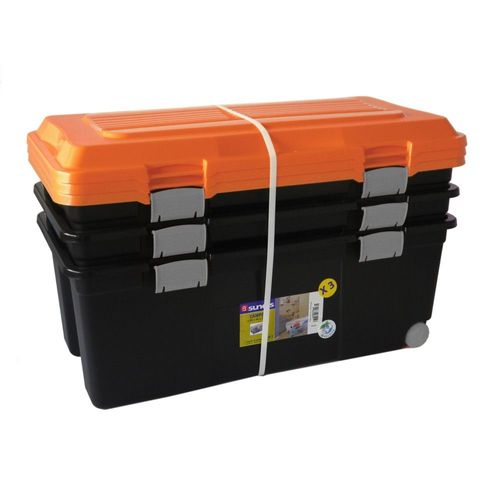 Lot de 3 malles Camper noir/orange