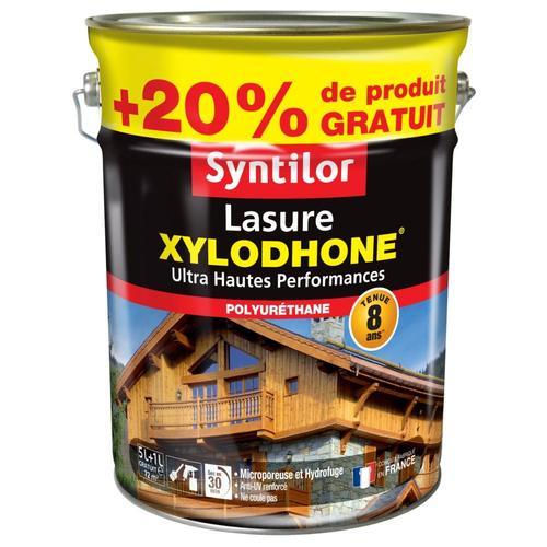 Lasure SYNTILOR Xylodhone Ultra Hautes Performances Blanc 5L+20% Gratuit