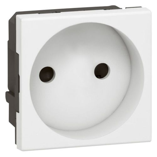 Prise de Courant sans Terre LEGRAND Mosaic Blanc 2 Modules