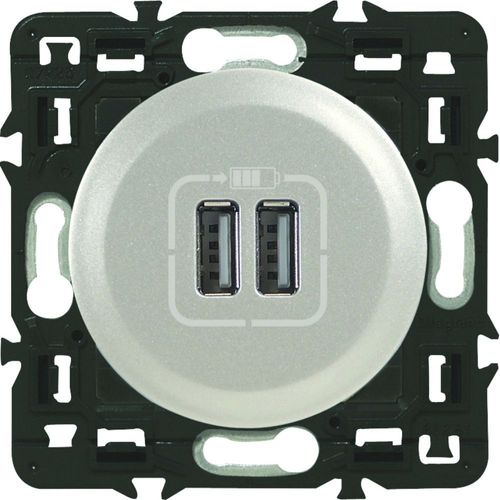 Double prise USB Legrand CELIANE en titane