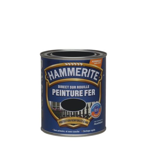 Peinture fer HAMMERITE brillante 750mL noir