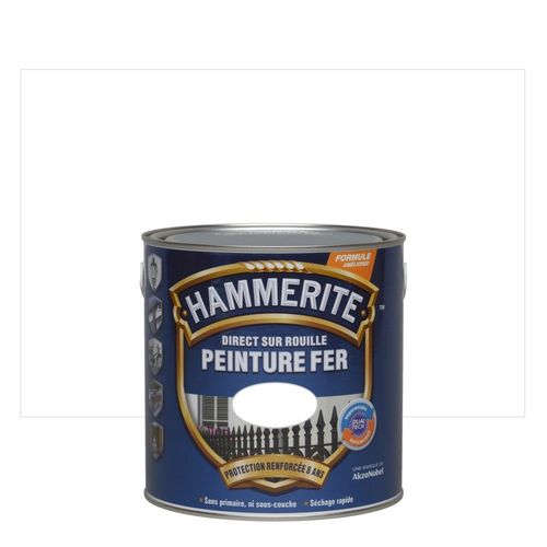 Peinture fer HAMMERITE Direct sur rouille brillante 2,5L blanc