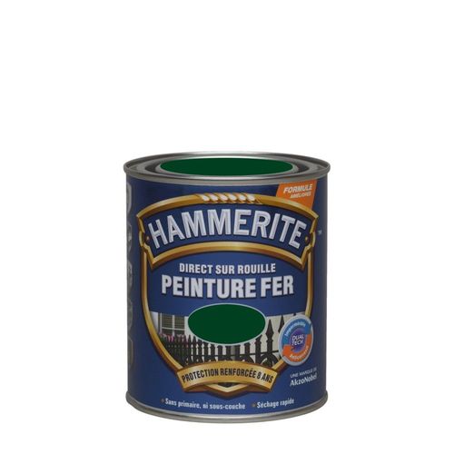 Peinture fer HAMMERITE Direct sur rouille brillante 2,5L vert buisson