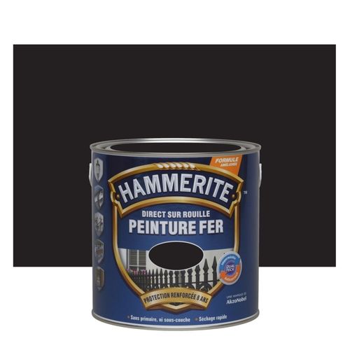 Peinture fer Hammerite satiné noir 0,25 L