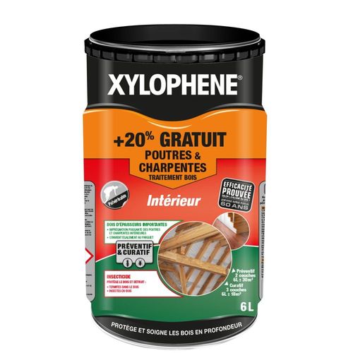 Traitement bois XYLOPHENE pour poutres et charpentes 6L