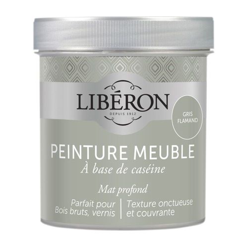 Peinture Meuble Caséine LIBÉRON 0.5L Gris Flamant