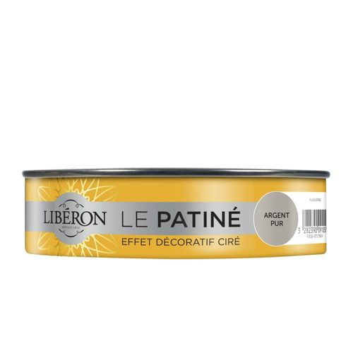 Peinture Effet Décoratif Ciré LIBÉRON Le Patiné Argent Pur 150ml