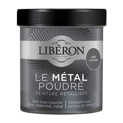 Peinture Métallisée LIBÉRON Métal Poudré Mat Gris Acier 0,5L