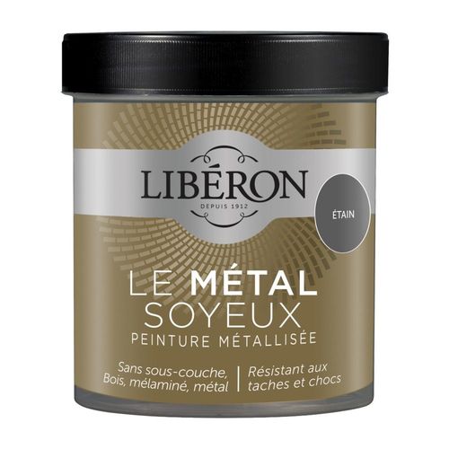 Peinture Métallisée LIBÉRON Le Métal Soyeux Satiné Étain 0,5L