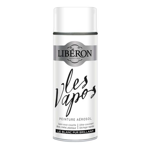 Peinture Aérosol LIBÉRON Les Vapos Le Blanc Pur Brillant 0.4L