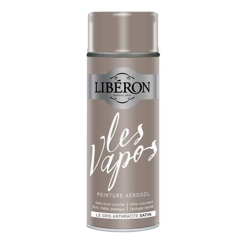 Peinture Aérosol LIBÉRON Les Vapos Le Gris Anthracite Satin 0.4L
