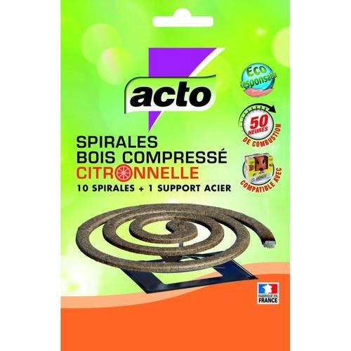 Insecticide spirales bois compressé citronnelle ACTO