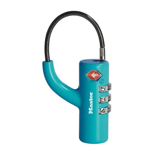 Cadenas TSA à combinaison programmable MASTER LOCK diamètre 18mm zinc + câble flexible