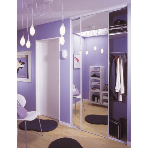 Façade de placard miroir argent Optimum OPTIPLUS H.250 X L.120 cm