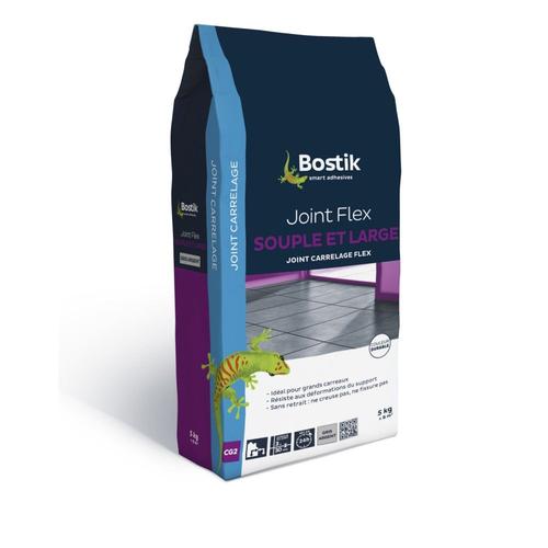 Joint de carrelage flex souple et large gris argent Bostik 5 kg