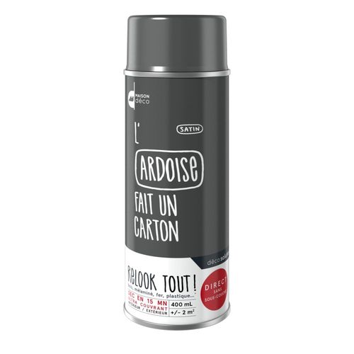 Peinture aérosol Maison Deco RELOOK TOUT ardoise satin 400 ML