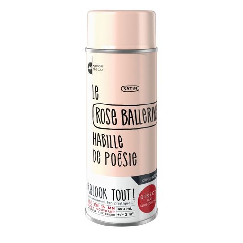 Peinture aérosol Maison Deco RELOOK TOUT rose ballerine satin 400 ML