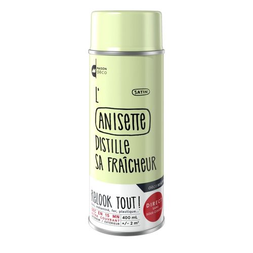 Peinture aérosol Maison Deco RELOOK TOUT anisette satin 400 ML