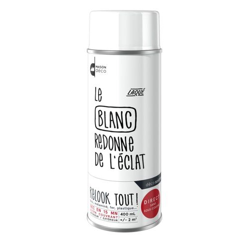 Peinture aérosol Maison Deco RELOOK TOUT blanc brillant 400 ML