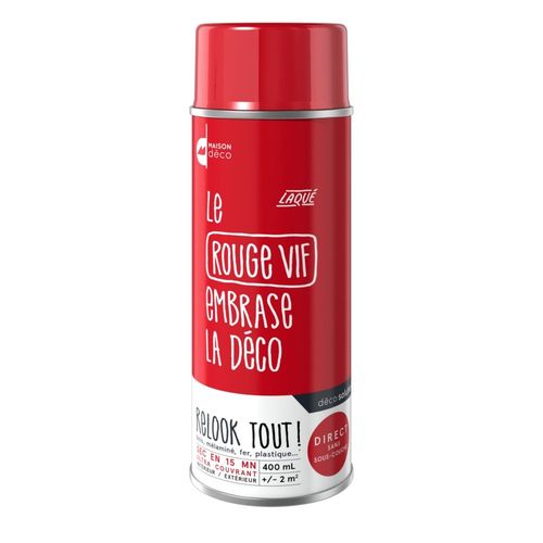 Peinture aérosol Maison Deco RELOOK TOUT rouge vif brillant 400 ML
