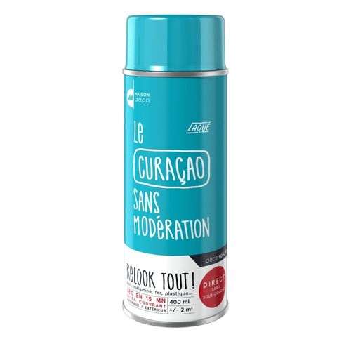 Peinture aérosol Maison Deco RELOOK TOUT Curaçao brillant 400 ML