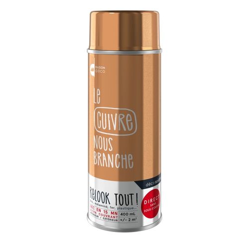 Peinture aérosol Maison Deco RELOOK TOUT cuivre métallisé 400 ML