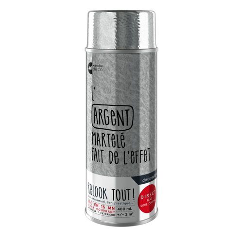 Peinture aérosol Maison Deco RELOOK TOUT argent martelé 400 ML