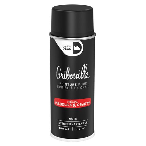 Peinture aérosol GRIBOUILLE Maison Deco Noir pour écrire à la craie 400 ML