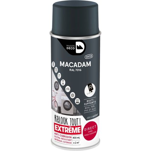 Peinture Aérosol Maison Deco Relook Tout Macadam Satin 400ml