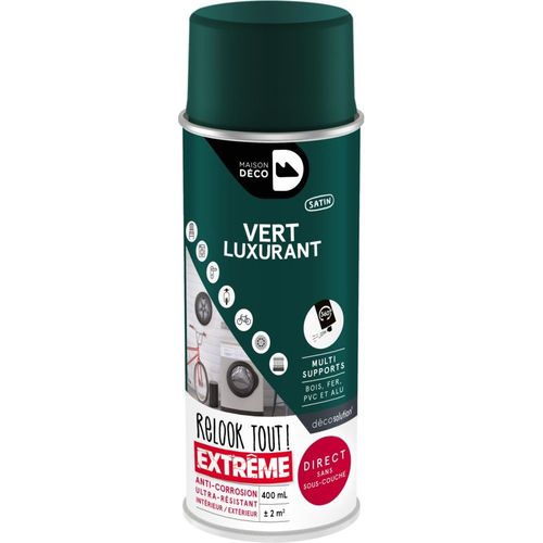 Peinture Aérosol Maison Deco Relook Tout Vert Luxuriant Satin 400ml