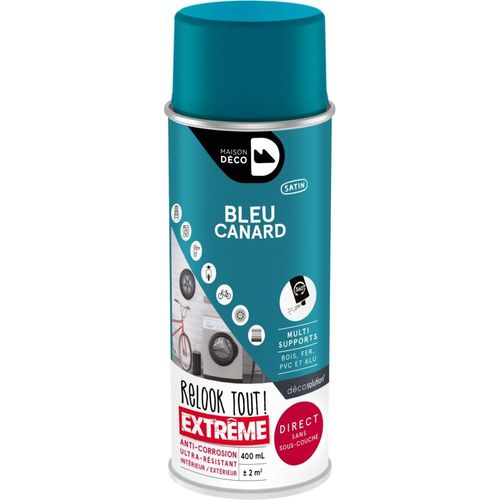 Peinture Aérosol Maison Deco Relook Tout Bleu Canard Satin 400ml