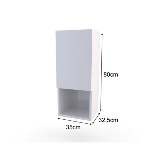 Colonne en MDF 1 porte sur pieds laqué blanc L.35 x P.32,5 x H.80 cm