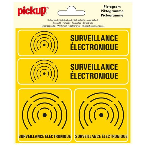 Pictogramme Vinyle PICKUP 15x15cm 4 Op 1 Surveillance Electronique
