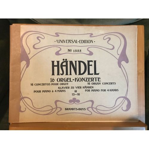 Handel / Haendel Concertos Orgue Transcription Piano 4 Mains Universal Volume 3