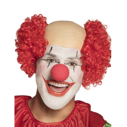 Perruque Clown Crâne Nu Rouge Homme